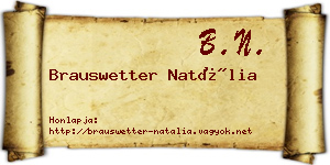 Brauswetter Natália névjegykártya